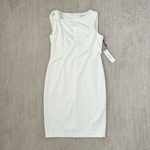 NWT Calvin Klein Draped Sheath Sleeveless Cocktail Midi Dress 10